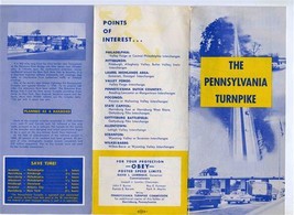 Pennsylvania Turnpike Brochure 1950&#39;s Important Information Map Mileage Chart - £14.01 GBP