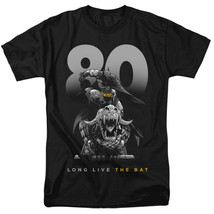 Batman 80th Long Live the Bat Men&#39;s T-Shirt Black - £26.84 GBP