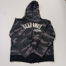 NFL Team Apparel Seattle Seahawks Womens Small Green Camo Full Zip Hoodie Jacket image 14