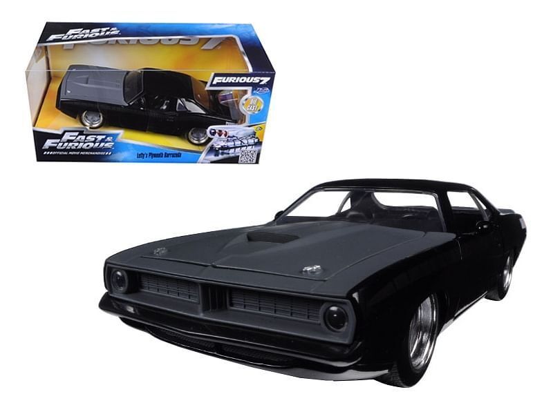 Primary image for Letty's Plymouth Barracuda Matt Black "Fast & Furious 7" Movie 1/24 Diecast Mod