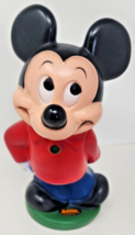 Vintage Mickey Mouse Coin Piggy Bank by Play Pal Plastics Walt Disney  U154 - $24.99