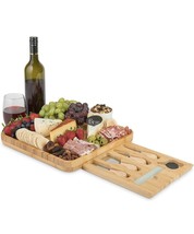 Noble Nest Bamboo Cheese Cutting Board Knife Gift Set Wooden Charcuterie - £56.12 GBP