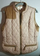 ENTRO Women L Quilted Vest Full Zip Lightweight Zip Pkts Adjustable Stra... - $16.82