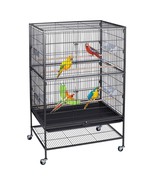 52&quot; Bird Cage Flat Top Breeder Wrought Iron Parrot Cockatiels With Stand - $148.99