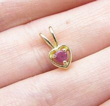 Gold Over 925 Sterling Silver Ruby Love Heart Slider Pendant PT1185 - $21.49