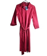 Land&#39;s End Belted Midi Shirt Dress Womens Teaberry Red Size 16 Roll Tab ... - $520.80 MXN