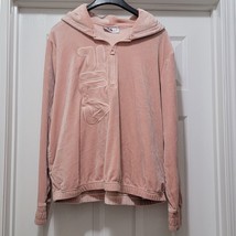 FILA Velour Pink 1/4 Zip Hooded Track Jacket Womens Size XXL - £29.05 GBP