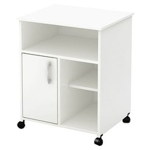 Modern Home Office Printer Stand Cart with Casters in White - $4,127.91 MXN