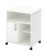 Modern Home Office Printer Stand Cart with Casters in White - $4,121.84 MXN
