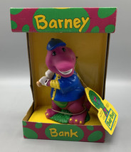 Vtg 1992 Barney Baseball 6.5&quot; Vinyl Piggy Coin Bank #6511 Ages 4+ Nos New In Box - £18.25 GBP