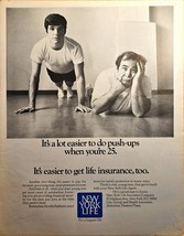 NEW YORK LIFE-For a happier life-Insurance-Push-ups-1971 VTG Print Ad - $10.25