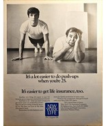 NEW YORK LIFE-For a happier life-Insurance-Push-ups-1971 VTG Print Ad - $10.25