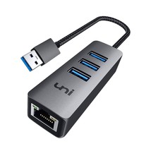 USB 3.0 to Ethernet Adapter, uni [High-Speed Gigabit] Network Hub, 4-in-1 Multip - £29.16 GBP