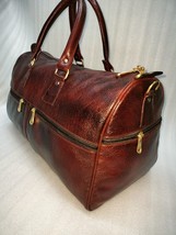 Men&#39;s Leather Duffle Bag Shoulder Luggage Brown Travel Weekender Women a... - £186.19 GBP
