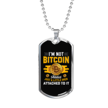 I&#39;m Not  Addict   Necklace Stainless Steel or 18k Gold Dog Tag 24&quot; - £37.92 GBP+