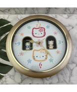 Sanrio Hello Kitty Vintage 90s Wall Clock Spinning Musical Floral Partia... - $713.63 MXN