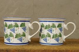 Danish Modern DANSK DESIGNS China Provence Grape Pattern 2PC Coffee Accent Mugs - $79.93