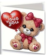 Unique Valentine Day I Love You Card Diamond Jewel Art COMPLETED Greetin... - $6.77 CAD