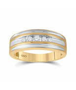 10kt Yellow Gold Mens Round Diamond 5-stone Wedding Ring 1/4 Cttw - £456.28 GBP