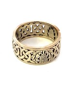 Vtg Sterling Silver Signed Pscl Peter Stone Scottish Celtic Thistle Ring... - $1,104.51 MXN