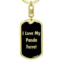 I Love My Panda Ferret v2 - Luxury Dog Tag Keychain 18K Yellow Gold Finish - £28.37 GBP