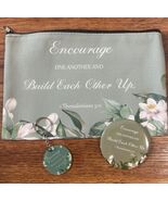 Bible Verse Makeup Bag Set: Inspirational Zipper Bag, Compact Mirror &amp; K... - $18.95