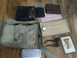 British army ww2 military personal items kit, bag, Joseph Philips west york. reg - £216.24 GBP