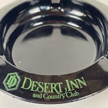 Desert Inn &amp; Country Club Black Vintage Glass 4.25" Ashtry Las Vegas Nev... - $12.34