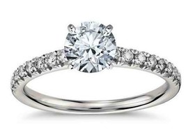 2.25Ct Round Cut White Diamond Solid 925 Sterling Silver Halo Engagement Ring - £78.33 GBP