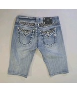 Miss Me Women&#39;s Denim Bermuda Shorts Size 29 Distressed Embellished Pockets - €23,59 EUR