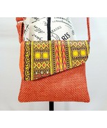 Orange Tribal Print Crossbody Purse/Bag w/ Adjustable Strap - $10.00