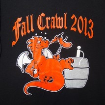 Dragon Fall Crawl 2013 Black Orange T-Shirt Size Medium Beer Hot Dog - £7.78 GBP