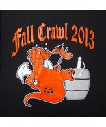 Dragon Fall Crawl 2013 Black Orange T-Shirt Size Medium Beer Hot Dog - £7.70 GBP