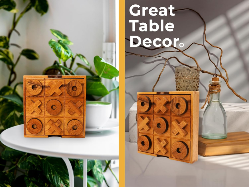Wooden Tic Tac Toe Game - Brain Teaser Puzzles for Adults and Unique Gifts for K Item image 5