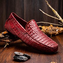 Remo Genuine Caiman Slip On Driving Loafers Wine image 6