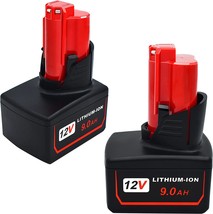 Chaunven 12V 9.0Ah M12 Battery Replacement for Milwaukee XC 48-11-2440, 2 Pack - £58.18 GBP