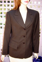BROOKS BROTHERS Dark Brown Lined Wool Dress Jacket Blazer w/ Pockets (6) - £15.58 GBP