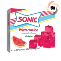 6x Packs Sonic Watermelon Flavor Gelatin | 6 Servings Per Pack | 3.94oz - £19.64 GBP