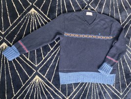 Vintage 90s Thomas Burberry Sweatshirt Bleu Color Size M - £56.78 GBP