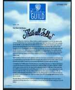 1998 WB Warner Brothers Bros. Studio Store Guild Magazine LAST ISSUE - $19.79