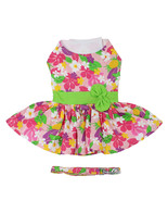  Hawaiian Pink Cotton/Poly Blend Floral Dog Dress with Matching Leash Si... - €25,70 EUR