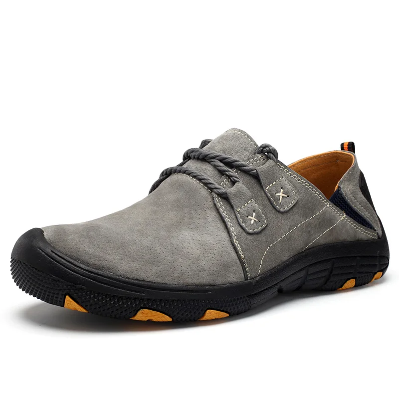 Comfortable Men Sneakers Leather Casual Men Shoes Outdoor Wear-Resistant... - £41.59 GBP