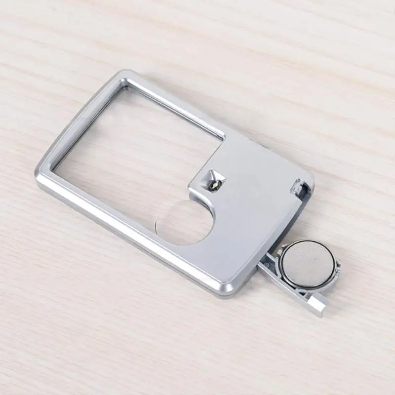 Card Type Magnifiers Ultra-Thin Portable Square With LED Light Jewelry Loupe Rea - £32.64 GBP