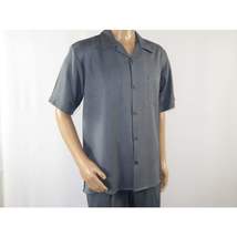 Mens MONTIQUE 2pc Walking Leisure Suit Matching Set Short Sleeves 696 Solid Gray image 4
