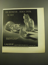 1959 Lalique Crystal Advertisement - Crouching Cat, Sitting Cat, and Sparrow - £15.01 GBP