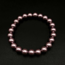 Cultured Pink Shell Pearl 8x8 mm Beaded Stretch Adjustable Bracelet SB-126 - £9.29 GBP