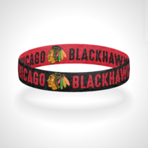 Reversible Chicago Blackhawks Bracelet Wristband Let&#39;s Go Hawks One Goal - £9.44 GBP