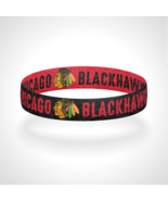 Reversible Chicago Blackhawks Bracelet Wristband Let&#39;s Go Hawks One Goal - £9.41 GBP