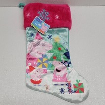 Peppa Pig Christmas Stocking Peppa George Tree Presents 17&quot; Embroidered New! - £11.08 GBP