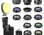 Phone Camera Lens Kit, 14 In 1 Lenses With Selfie Light For Iphone 14 13... - $48.99